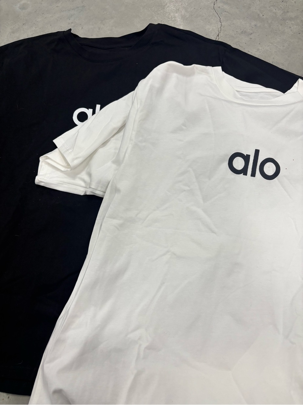 Alo Mens large  Tee - White and and one Black 100 cotton